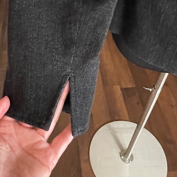 Coldwater Creek Open Front Cotton Blazer Geometric Stripes Beads Sequins Sz 12 - Picture 8 of 11